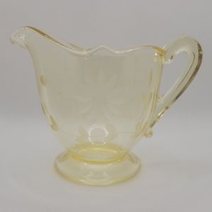 Lancaster jubilee yellow creamer depression glass